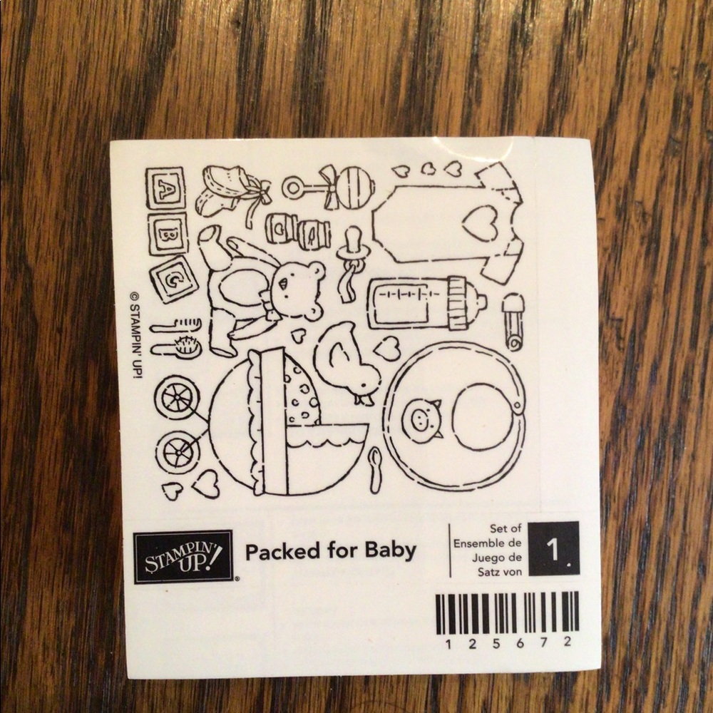 PAcked for Baby rubber stamp